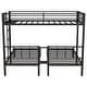 preview thumbnail 7 of 11, Twin XL over Twin & Twin Bunk Bed Metal Triple Bunk Bed