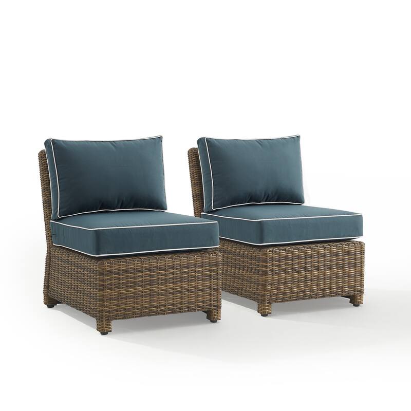 Crosley Bradenton 2Pc Outdoor Wicker Chair Set - Weathered Brown