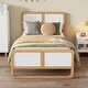 preview thumbnail 2 of 5, Modern Style Twin Size Solid Wood Platform Bed for Kids, Teens, Adults, No Need Box Spring, Walnut and White