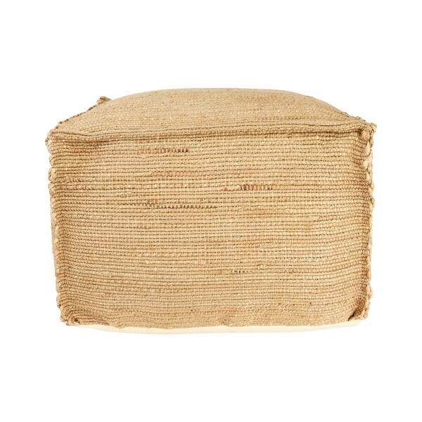slide 2 of 3, 16"H Handwoven Jute Pouf Natural