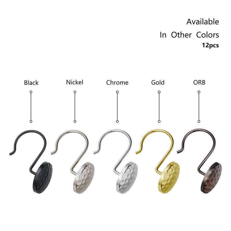 Utopia Alley Shower Rings Hooks, Shower Curtain Rings Hooks for Bathroom, Rust Resistant Shower Curtain Hooks Rings, Set of 12