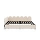 preview thumbnail 7 of 11, Beige Full Size Velvet Platform Bed Daybed with 2 Drawers