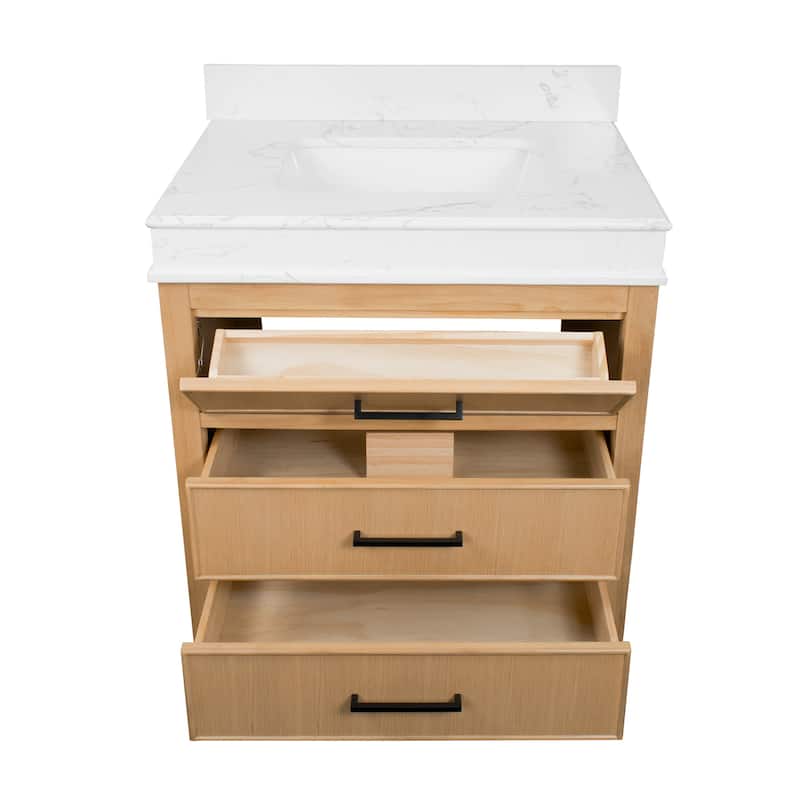 KitchenBathCollection Kensington 30" Bathroom Vanity with Engineered Marble Top