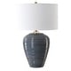 preview thumbnail 4 of 6, Uttermost Moher Glossy Blue Table Lamp - 26'' H X 18'' W X 18'' D