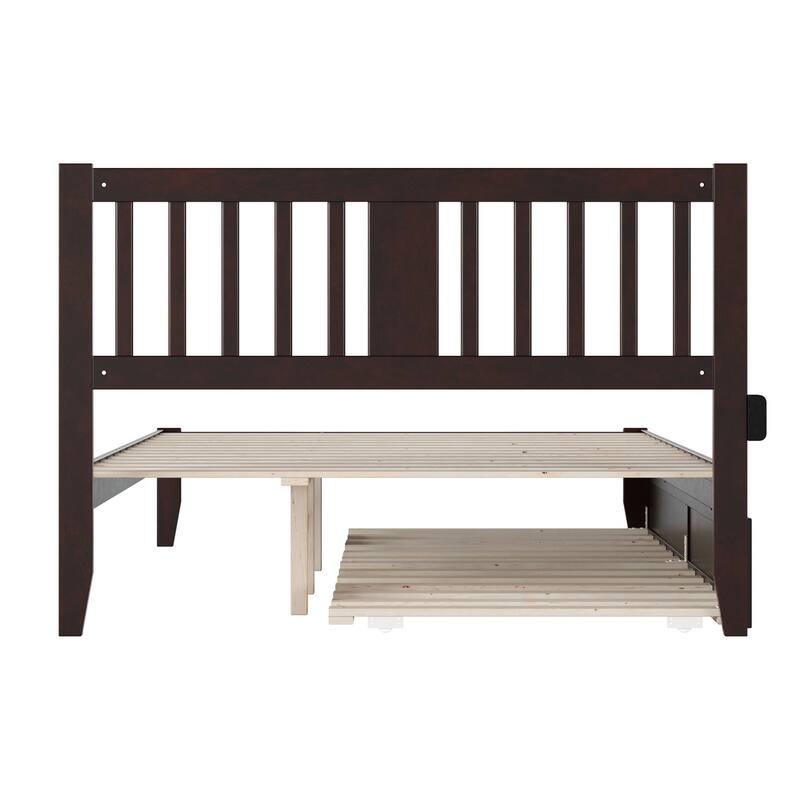 Tahoe Queen Platform Bed with Twin XL Trundle in Espresso