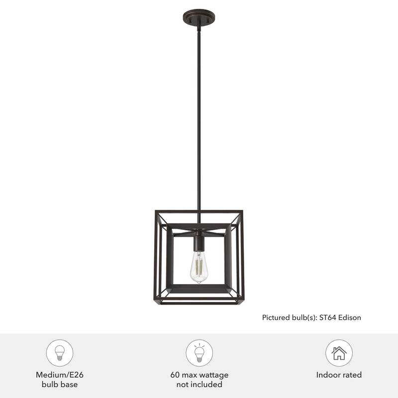 Hunter Doherty Convertible Pendant/ Semi-Flushmount - Kitchen Island, Entry, Dining - Industrial, Contemporary, Transitional