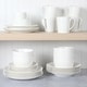 preview thumbnail 11 of 9, Martha Stewart 30 Piece Basket Weave New Bone China Embossed Porcelain Dinnerware Set