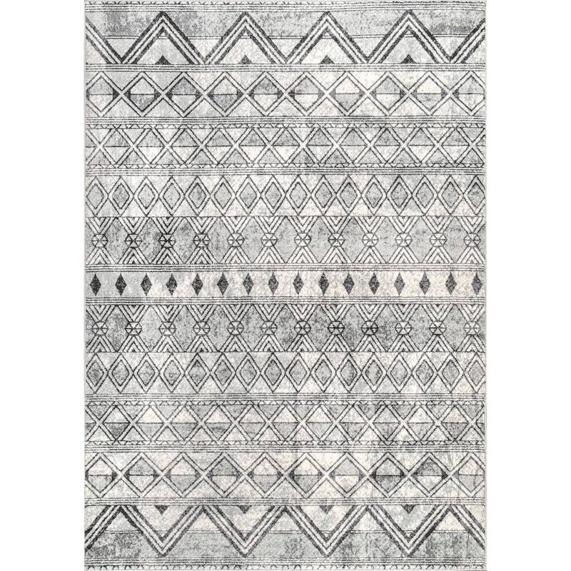 Nuloom Transitional Saha Tribal Geo Striped Area Rug