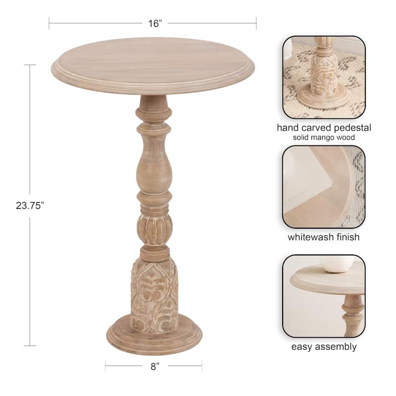 Kate and Laurel Hingham Wood Side Table - 16x16x24