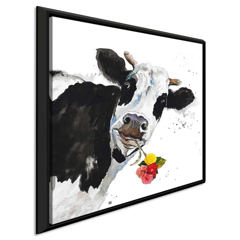 "Crazy Cow" Print on Floating Canvas