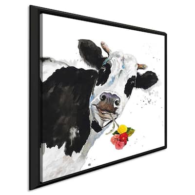 "Crazy Cow" Print on Floating Canvas