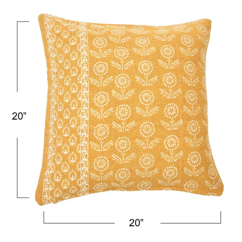 Square Floral Fields Pillow Cover