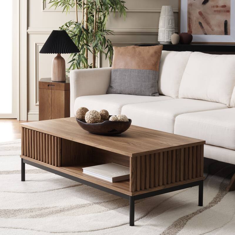 SAFAVIEH Lylia 2-Door Storage Coffee Table - 43.7 in. W x 21.5 in. D x 15.4 in. H
