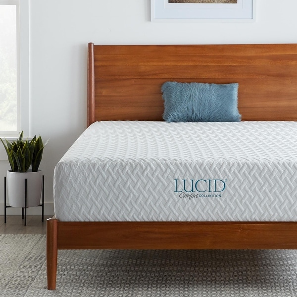 LUCID Comfort Collection 12-inch Plush Gel Memory Foam Mattress. Opens flyout.
