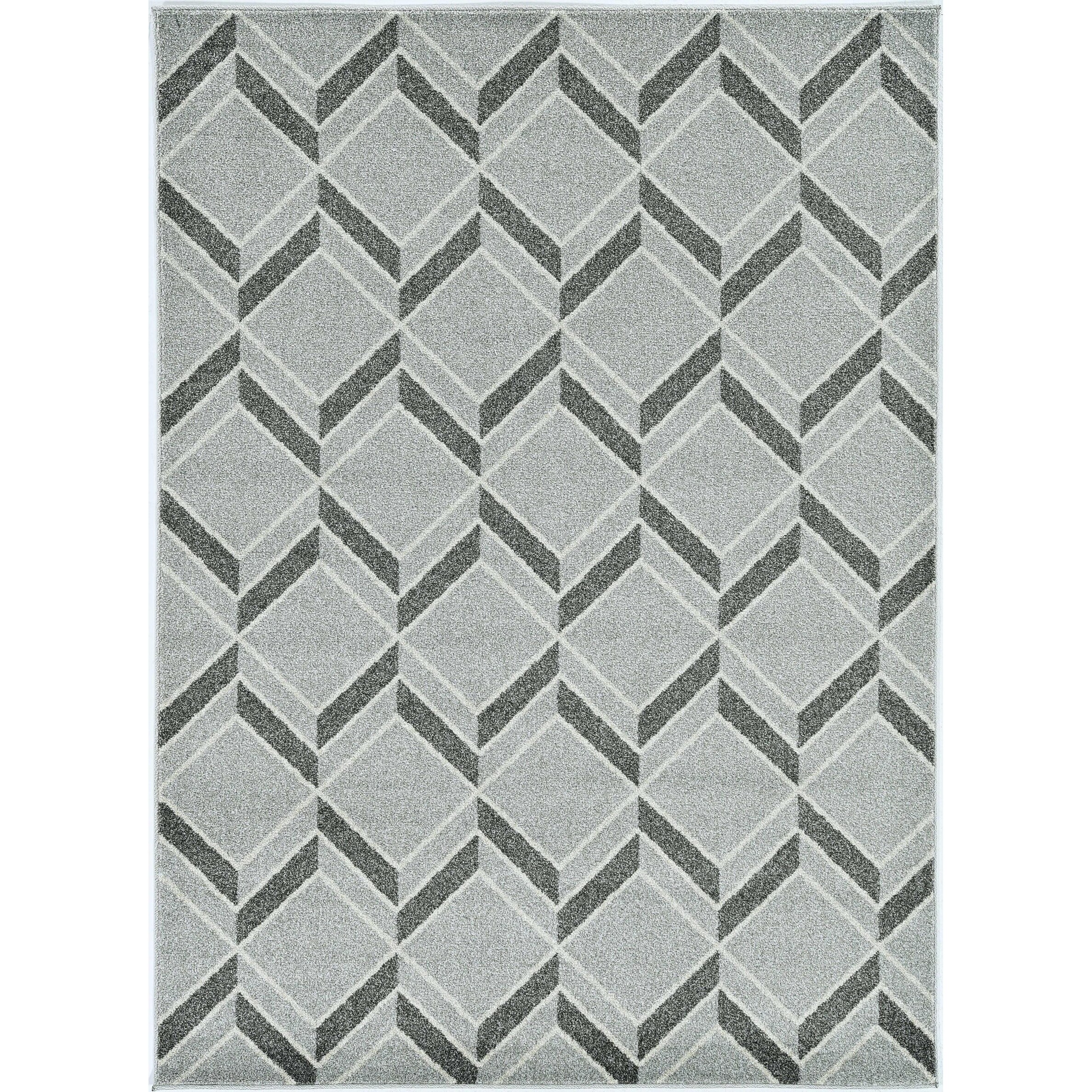 5'X8' Grey Machine Woven Uv Treated Herringbone Illusion Indoor Outdoor Area Rug 5'X8' Grey Machine Woven Uv Treated Herringbone Illusion Indoor Outdoor Area Rug