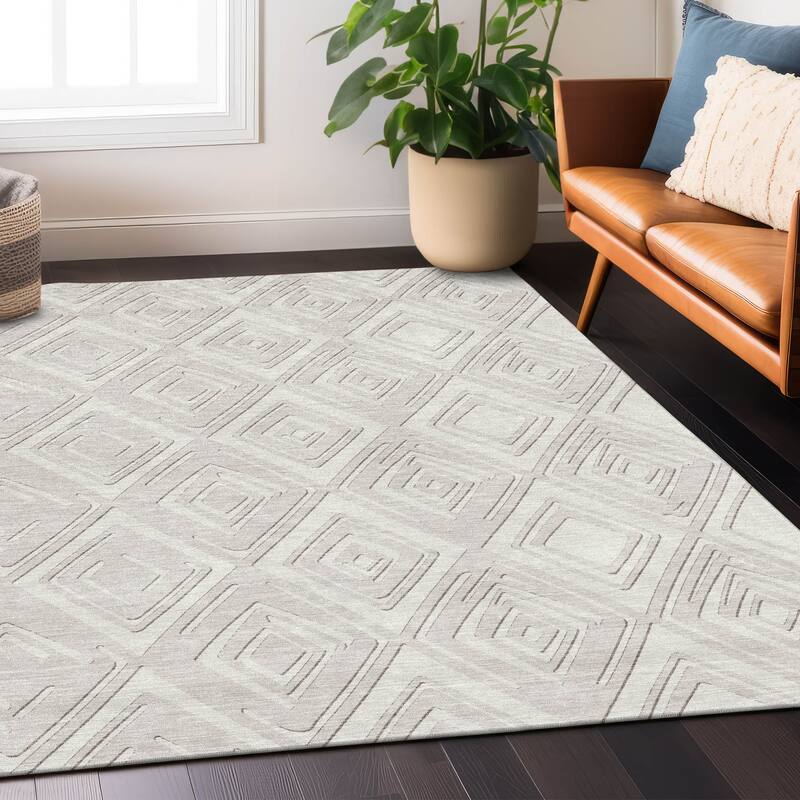 Machine Washable Indoor/ Outdoor Chantille Contemporary Diamonds Rug