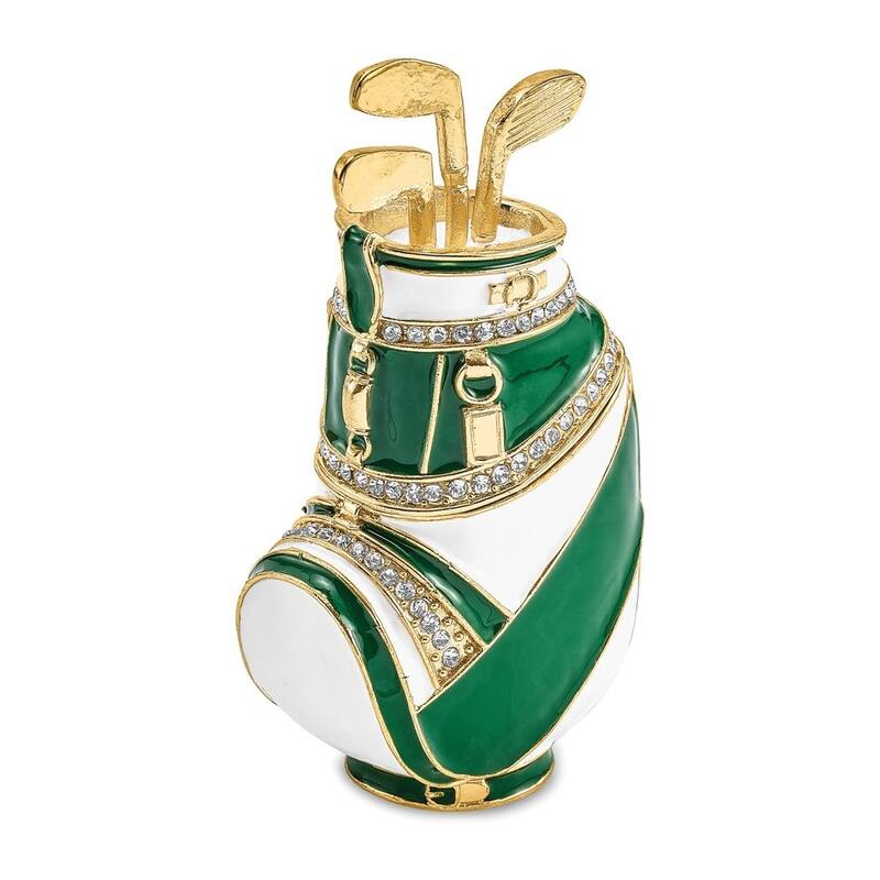 Curata Pewter Bejeweled Crystals GoldTone Enameled Game of Fores Golf