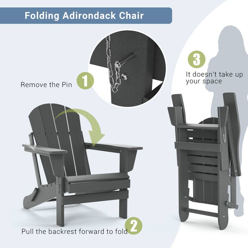Poly Outdoor Adirondack Chair - Foldable All Weather