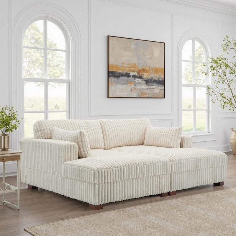 DREAMSIDEA Oversized Modular Sectional Sofa - White