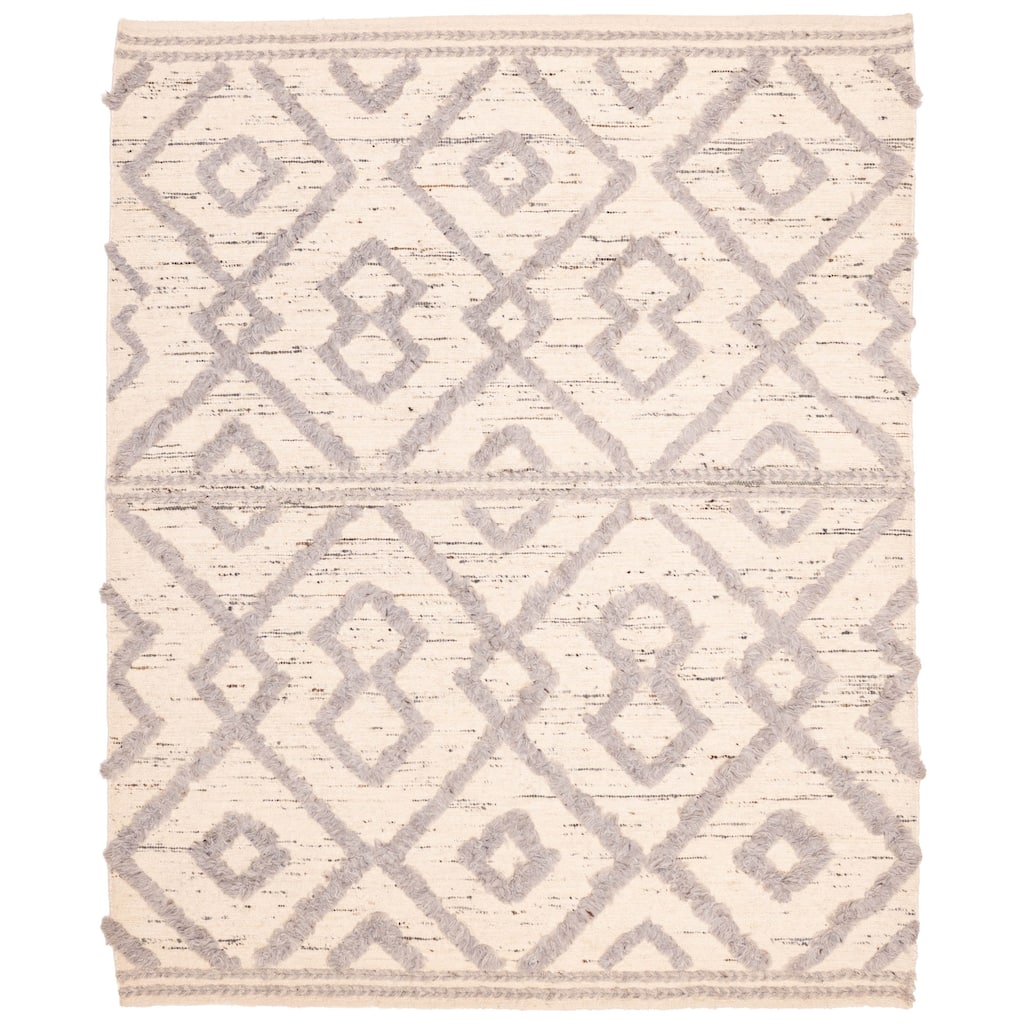 ECARPETGALLERY Hand-knotted Looma Cream Wool Rug - 8'3 x 10'3