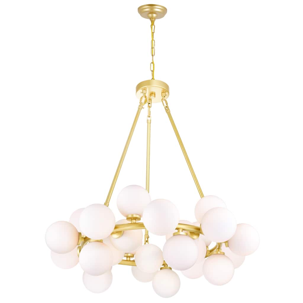 Arya 25 Light Satin Gold Chandelier - Satin Gold