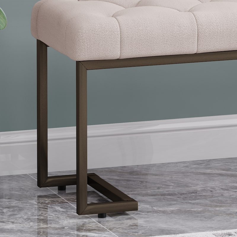 Upholstered Button Tufted Bench