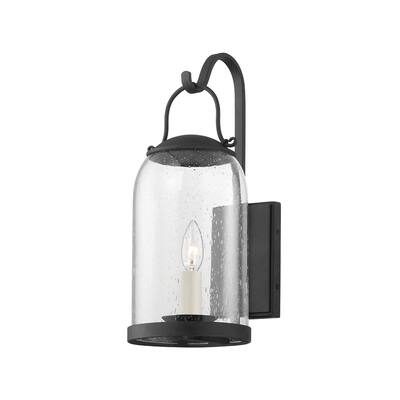 Napa County by Mark D. Sikes - Exterior Wall Sconce - French Iron Frame - Clear Seeded Glass