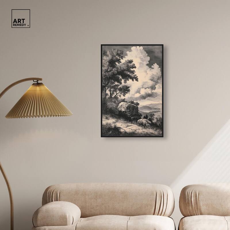 Chiaroscuro Cliffs Canvas by Art Remedy