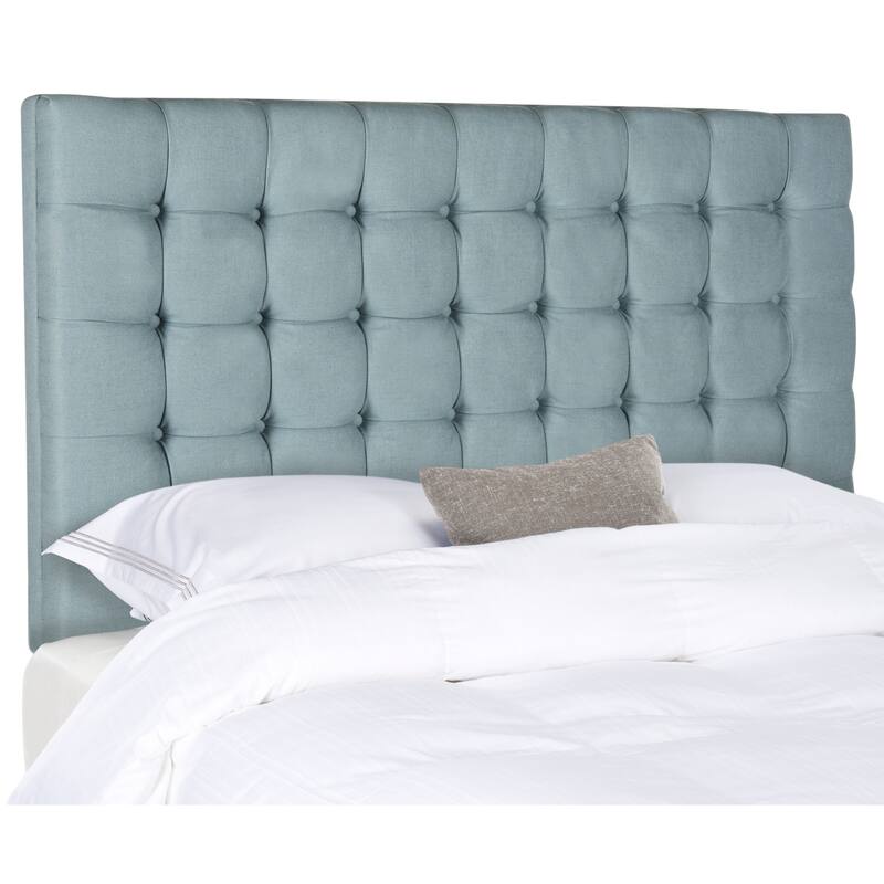 SAFAVIEH Kiana Steel Blue Velvet Upholstered Tufted Headboard