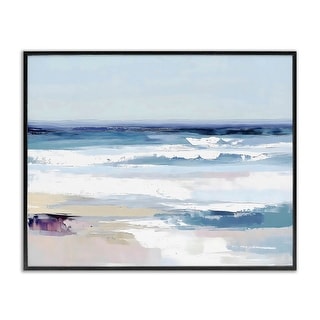 Stupell Abstract Waves on Shore Framed Giclee Art Design By LSR ...