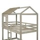 preview thumbnail 17 of 25, Adorable Loft Bunk Bed with Window and Roof Design, Twin over Twin - Safe and Fun