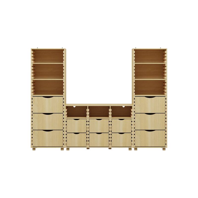 Entertainment Combo Units 2 Storage Cabinets and TV Stand Console Sets