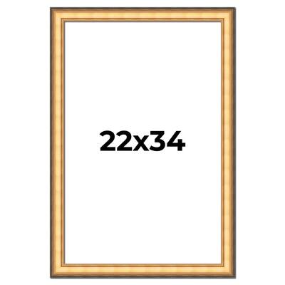 22x34 Frame Gold Plein Aire Solid Wood Picture Frame Width 2 Inches |