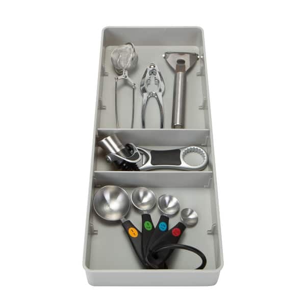 Kitchen Details Adjustable Drawer Organizer in Grey - 15.75x 5.7x 1.75 -  On Sale - Bed Bath & Beyond - 32034606