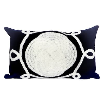 Liora Manne Visions II Ornamental Knot Indoor/Outdoor Pillow Navy 12"X20"