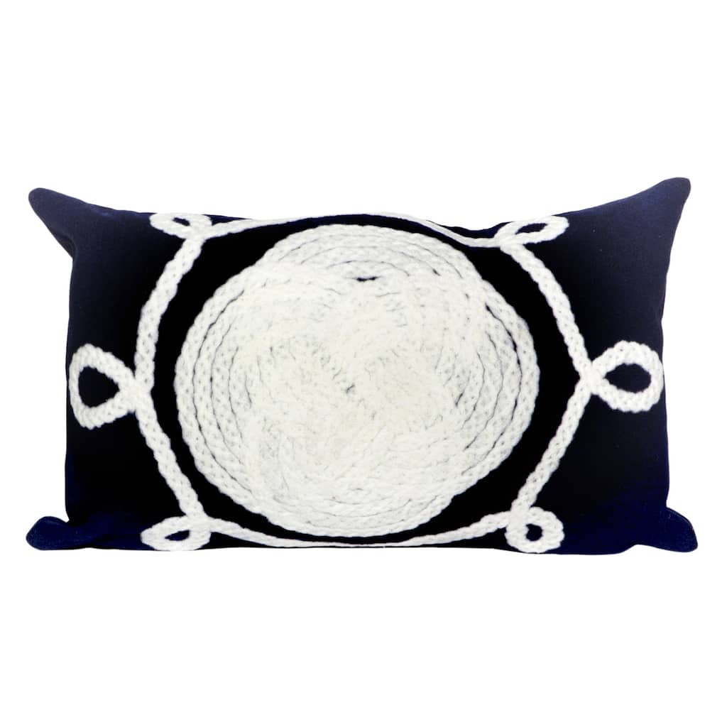 Liora Manne Visions II Ornamental Knot Indoor/Outdoor Pillow Navy 12"X20"