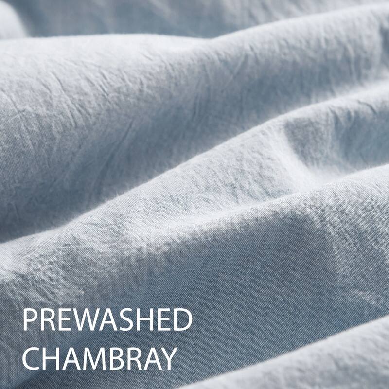 Swift Home Premium Cotton Prewashed Chambray Duvet Cover Set