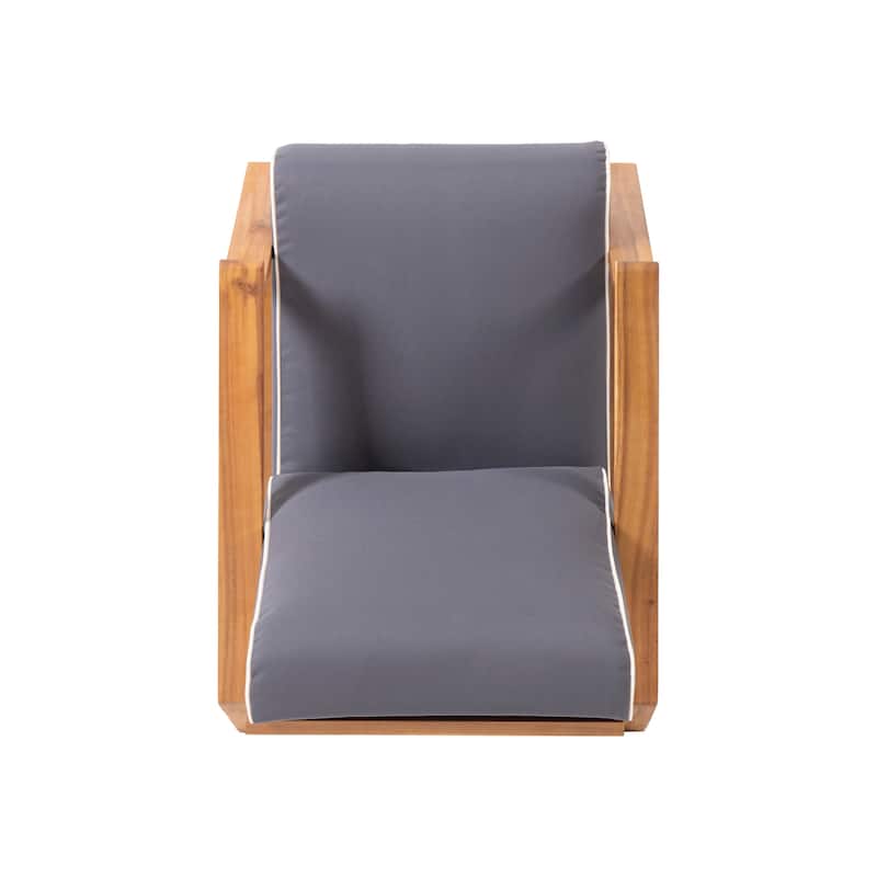 Paloma Acacia Wood Outdoor Club Chairs with Cushions (Set of 2) by Christopher Knight Home