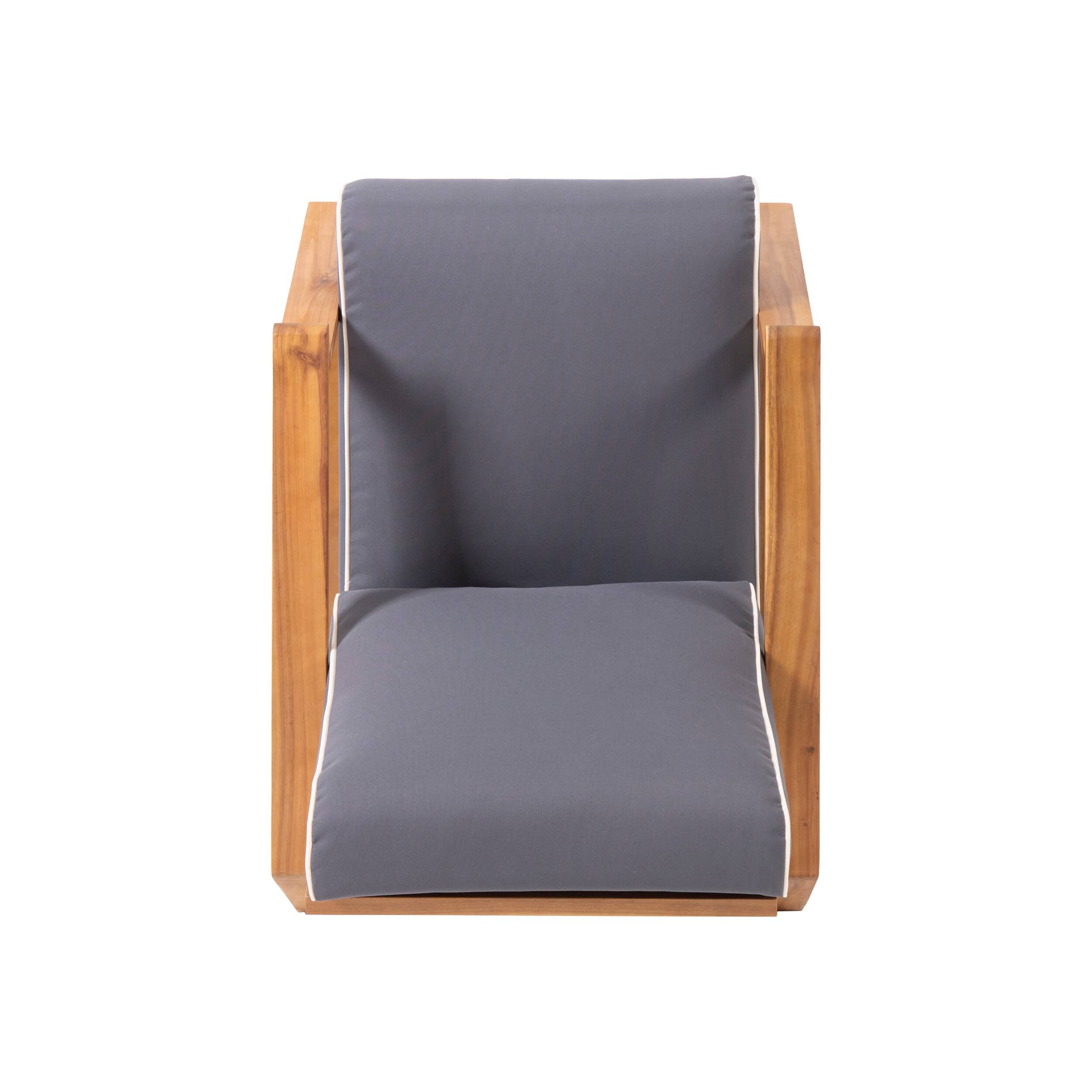 Paloma Acacia Wood Outdoor Club Chairs with Cushions (Set of 2) by