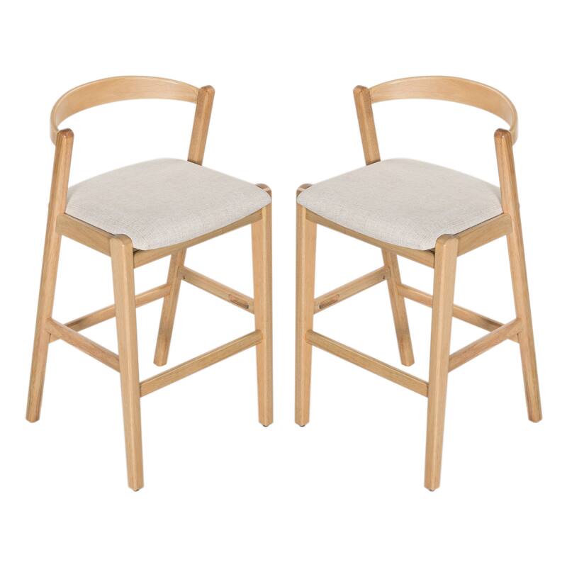 Roomfitters Balmain Indoor Rubberwood Barstools with Cushioned Seat, Set of 2 - Set of 2