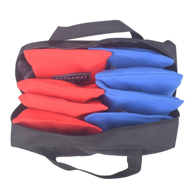 Hathaway Regulation Cornhole Bag Set with Included Case - Red/Blue