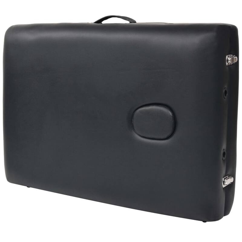 vidaXL 2-Zone Folding Massage Table and Stool Set 3.9" Thick White/Black