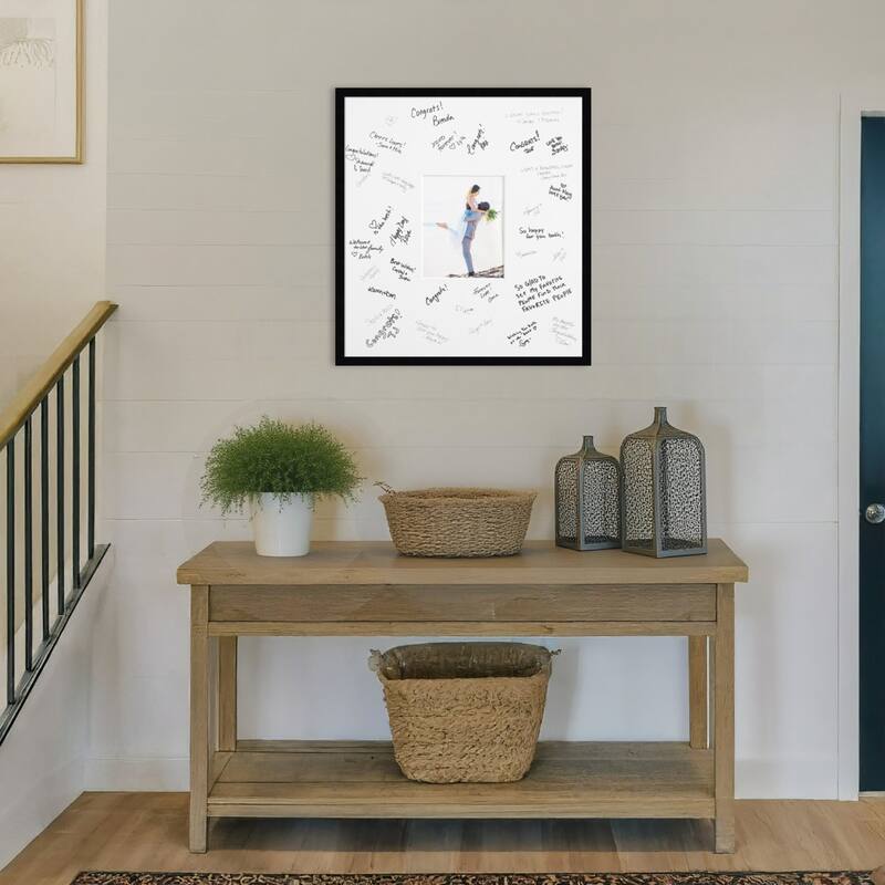 Svelte Signature Mat Picture Frame - Autograph Photo Frame Guest Book Alternative for Weddings, Graduations, or Retirement