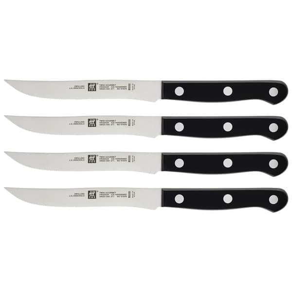  ZWILLING 8-Piece Stainless-Steel Steak Knife Set in Wood Gift  Box: All Stainless Henckels Twin Gourmet Steak Knives: Home & Kitchen