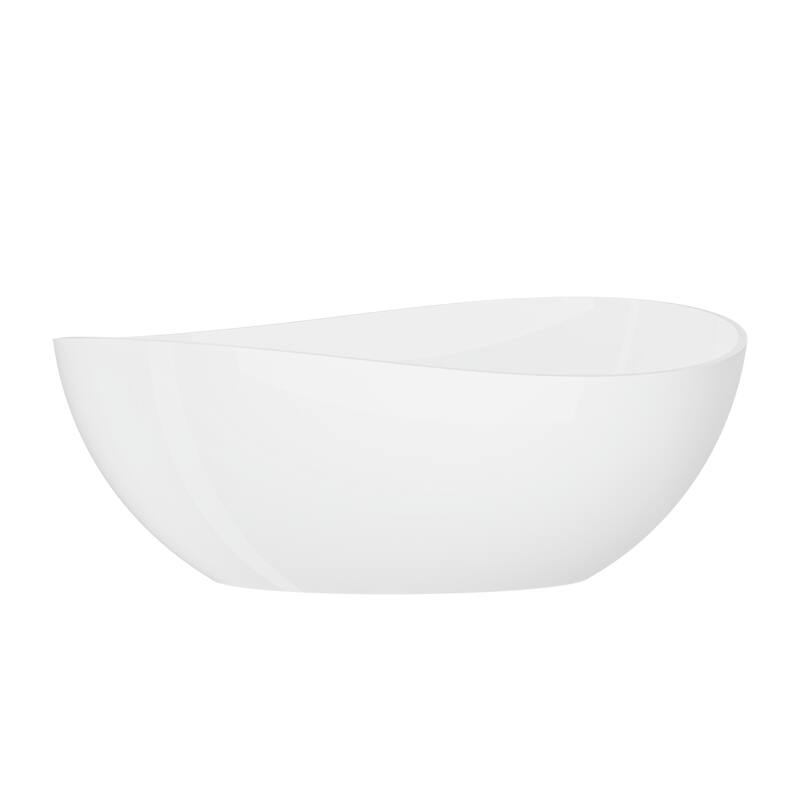 63" Glossy White Solid Surface Bathtub