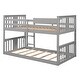 preview thumbnail 10 of 24, Low Bunk Design Twin over Twin Bunk Bed with Ladder