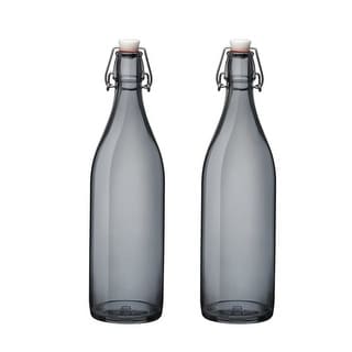 Bormioli Rocco Set of 2 Giara Glass Bottles with Leak Proof Lid