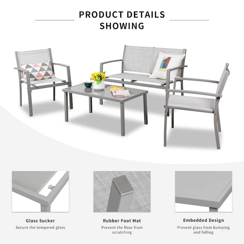 Futzca 4-Piece Patio Outdoor Bistro Set