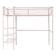 preview thumbnail 5 of 37, Artsy Twin Size Metal Loft Bed with 4-Tier Shelves and Storage, Pink