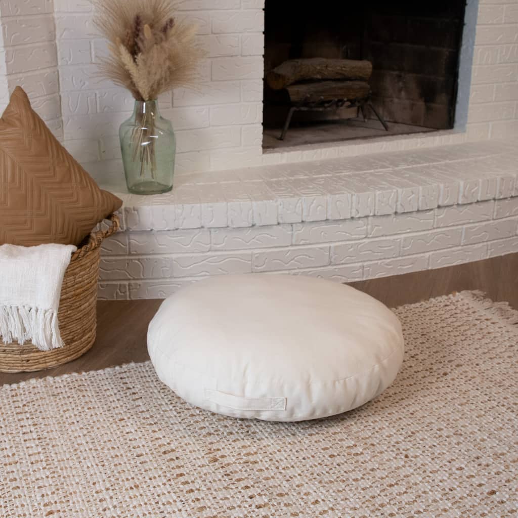 Sorra Home Twill Circle Floor Pillow with Handle